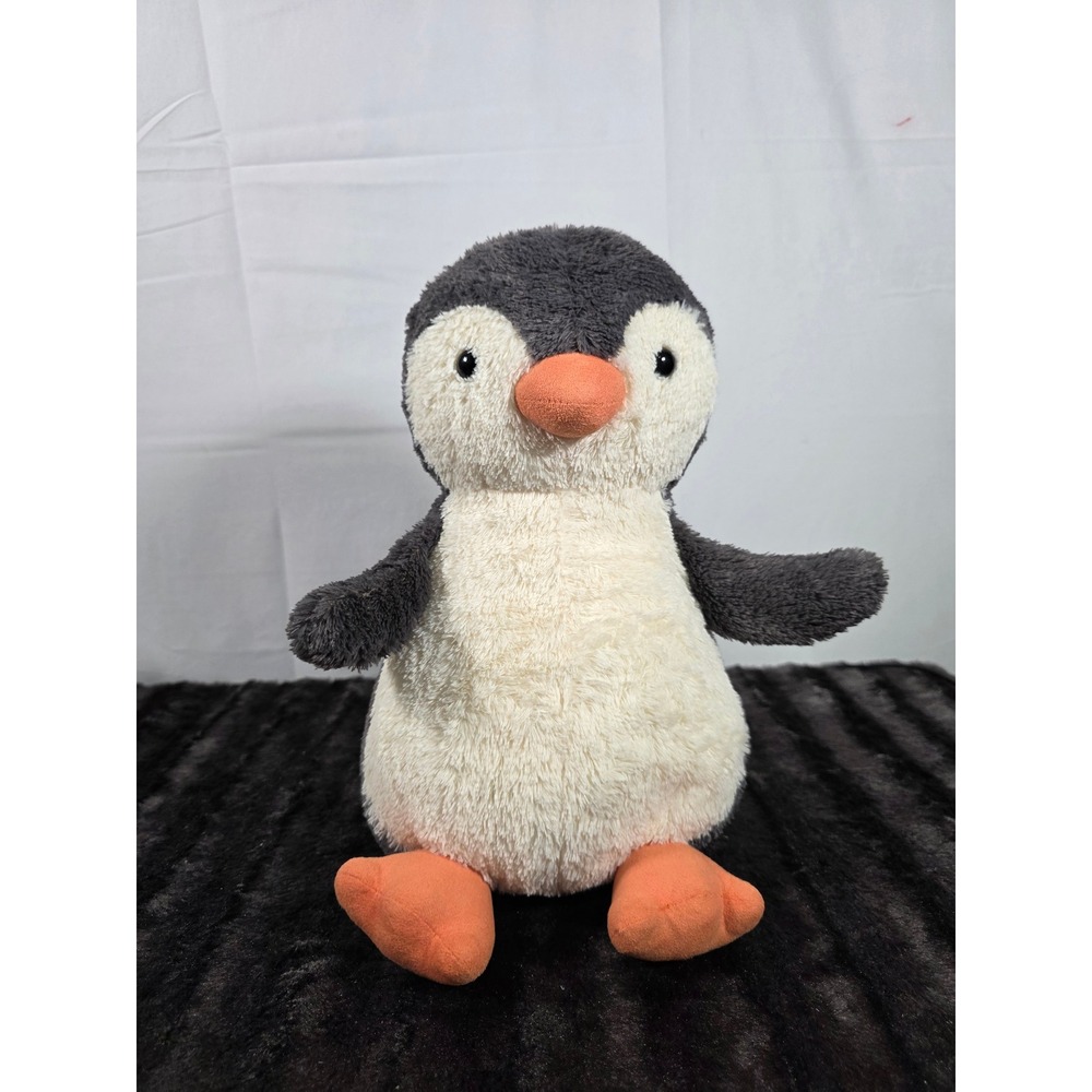 Jellycat Peanut Penguin Large Charcoal Grey Cream Stuffed Animal PNL2PN Plush